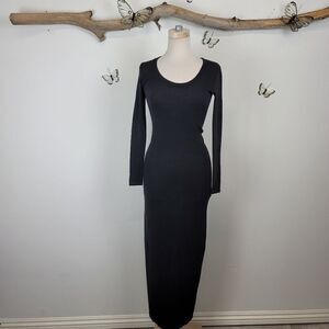 Saint grace black fitted sweater maxi dress